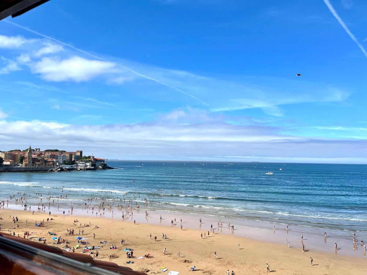 Atico Primera Linea Playa De San Lorenzo Gijón Eksteriør billede