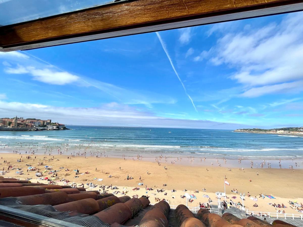Atico Primera Linea Playa De San Lorenzo Gijón Eksteriør billede